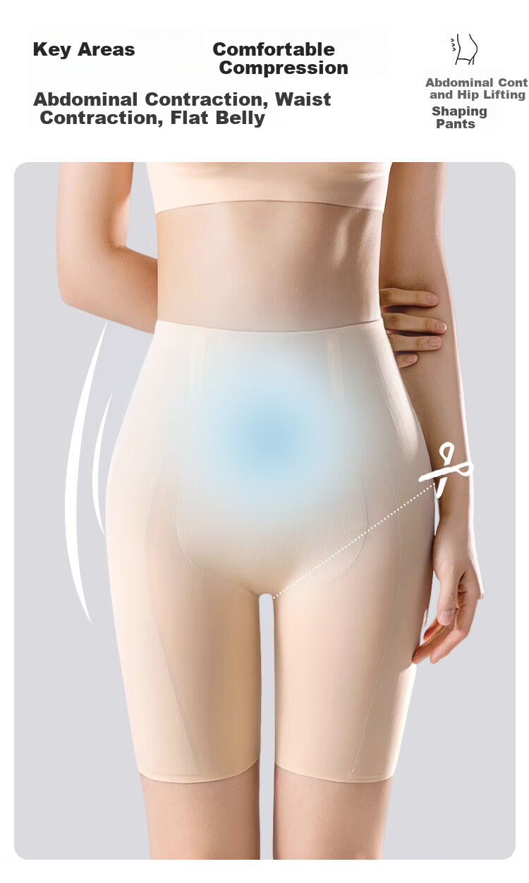 FitonTon High-Waisted Strong Tummy Control Shaping Panties for Postpartum Women, Invisible Butt-Lifting Slimming Hip-Cinching Safety Shorts for Wome 12
