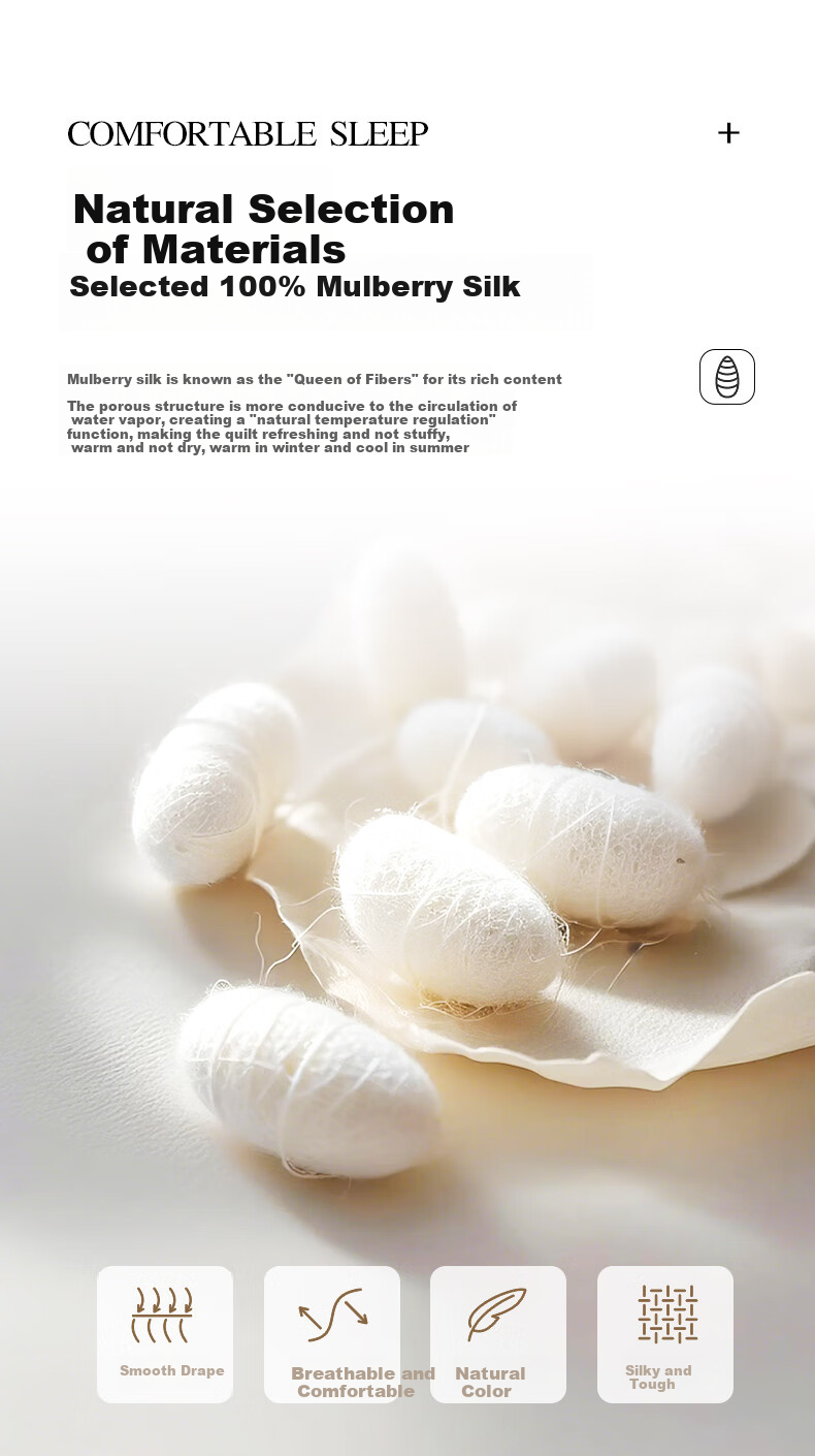 BEYOND Home Textiles 100% Mulberry Silk Comforter Air Conditioning Quilt Class A Antibacterial 100S Long-Staple Cotton Summer Cool Quilt 200*230cm 4