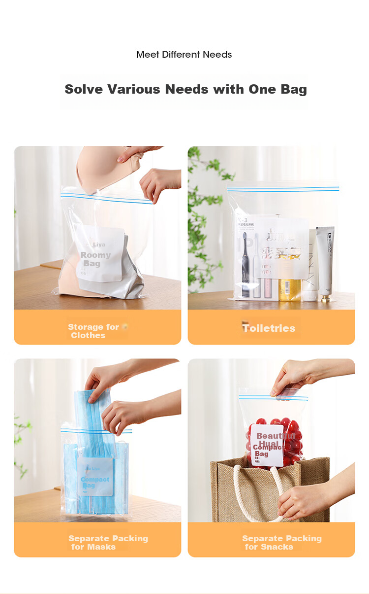 MARYYA Food Storage Bags Large And Medium Size Combo Pack of 40, Thick Disposable Refrigerator Portioning Fresh-Keeping Transparent Self-Sealing Bags 4