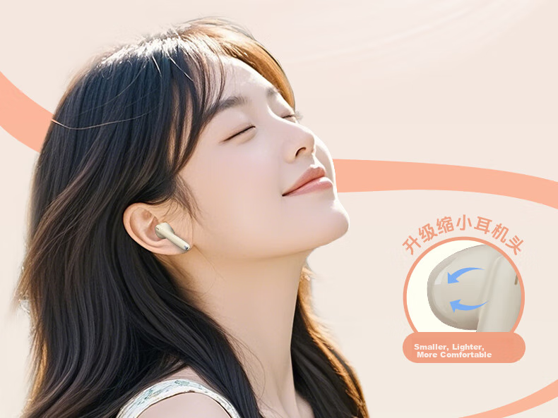 HP H10J True Wireless Bluetooth 5.4 ENC Calling Noise Reduction Semi-In Compact Music Earphones Compatible with Apple Huawei Xiaomi Phones for Gaming Entertainment And Office Use Sunset Orange 16