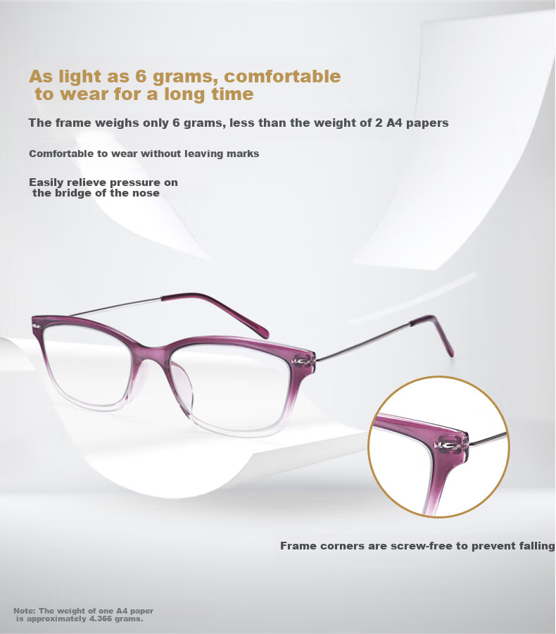 Xiyanghong Reading Glasses for Men And Women, Anti-Blue Light, Fashionable, Ultra-Light, High Definition, Brand Lightweight Presbyopic Glasses E9076Z 250 Degrees 5