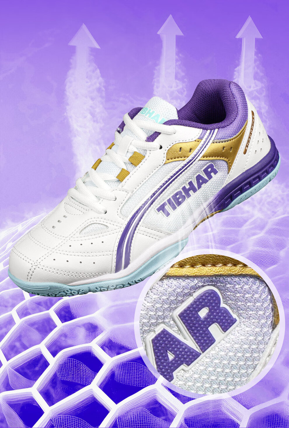TIBHAR Professional Table Tennis Shoes for Women, High-Grade Summer Breathable Sports Shoes for Men, White Blue Size 36 4