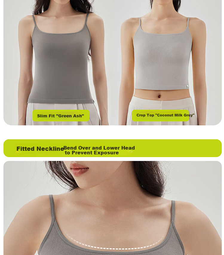 Banlian Women's Summer Camisole Tank Top with Built-In Bra Pads, Backless Design, Seamless White Strap Undershirt for Layering 21