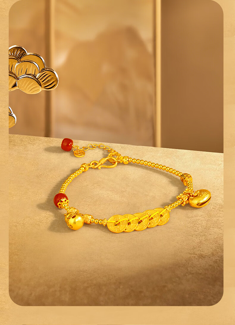 Jinliufu Auspicious Women's Bracelet S925 Silver Fortune Five Emperor Coins Wealth Gourd Birthday Gift 3