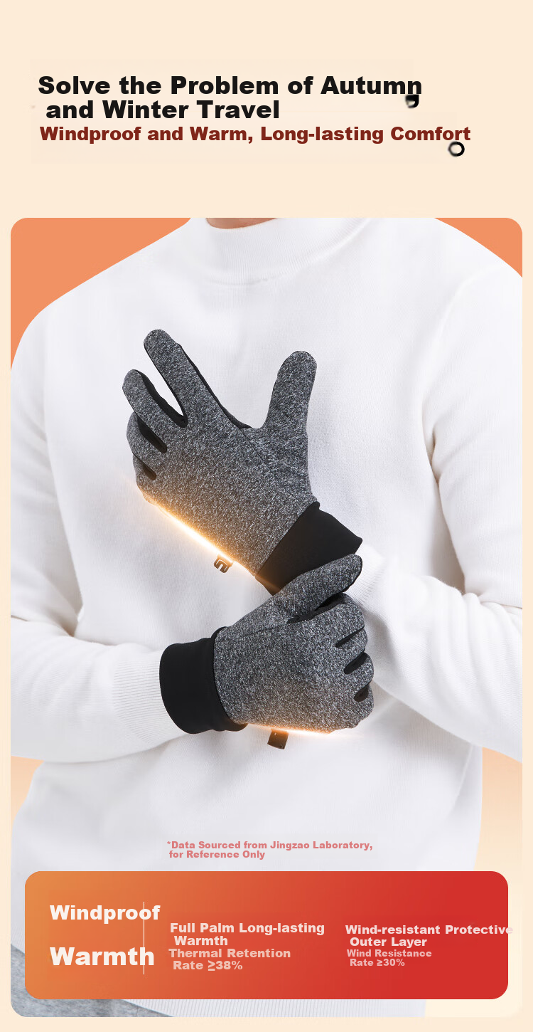 JD Original Cycling Gloves, Warm, Windproof, Cold-Resistant, for Motorcycles, Electric Bikes, And Bicycles, Suitable for Men And Women, Outdoor Gloves, Size M 6