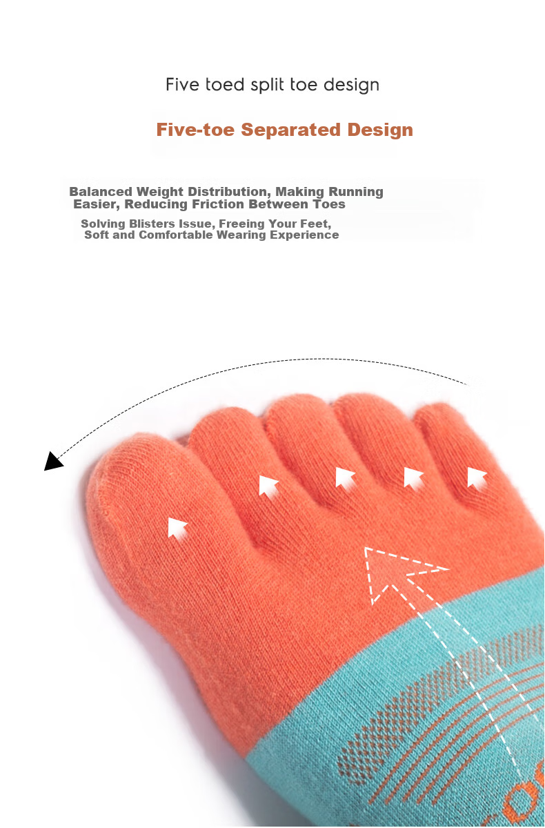AONIJIE Running Five-Toe Socks, Sports Socks for Men And Women, Marathon Gear, Fitness Cycling Basketball Socks, Sweat-Absorbing Quick-Drying Casual Socks 5