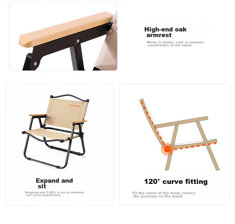 Woteman (WHOTMAN) Kmiti Chair, Outdoor Folding Chair, Portable Camping Equipment, Fishing Chair, Beach Armchair 8