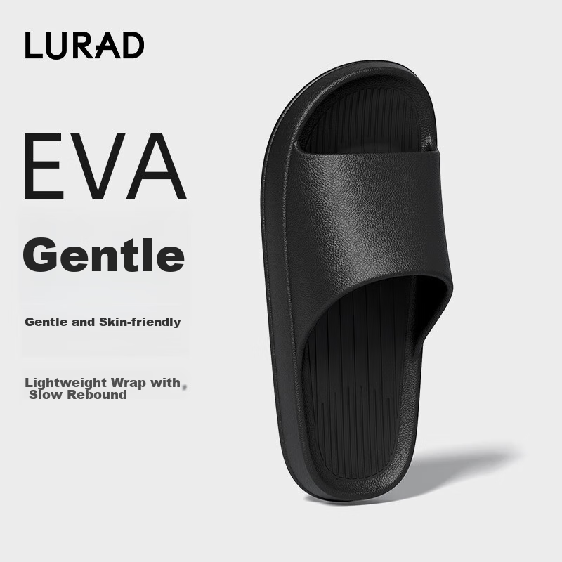 Мужские домашние тапочки LURAD, мягкие, домашние, на толстой подошве, для душа, для пар, комнатные, в ванную, черные, размер 43-44