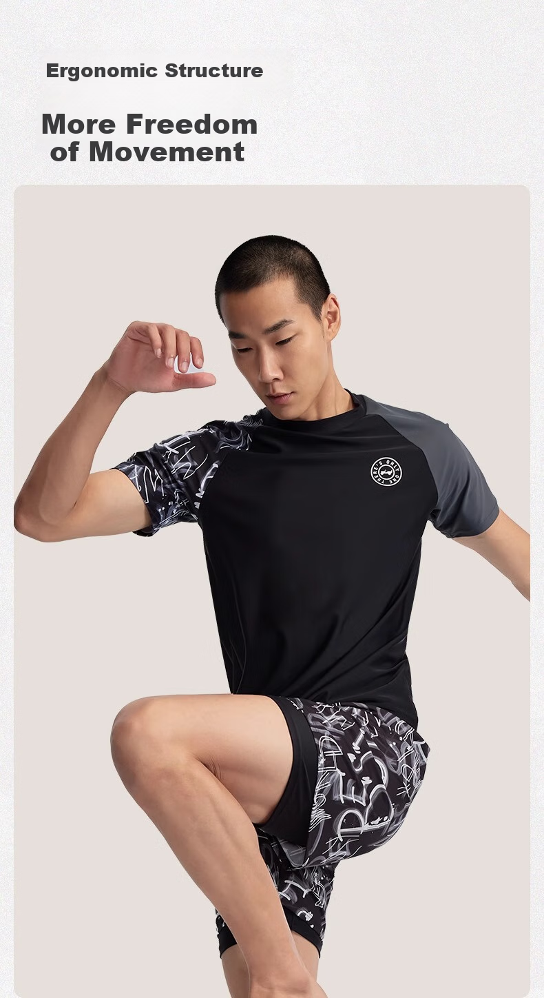 Jeep Men's Printed Swimwear, Anti-Embarrassment Swimsuit, Quick-Drying Professional Adult Hot Spring Swimming Gear, Graphite Color 2XL 5