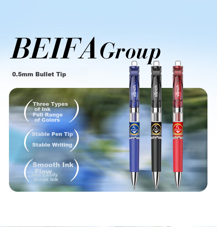 BEIFA Beifa Direct Ink Quick-Dry Rollerball Pen Signature Pen High-Capacity Writing Carbon Pen Smooth for Teachers and Students Assorted Colors 15-Pack Back-to-School Essential 4