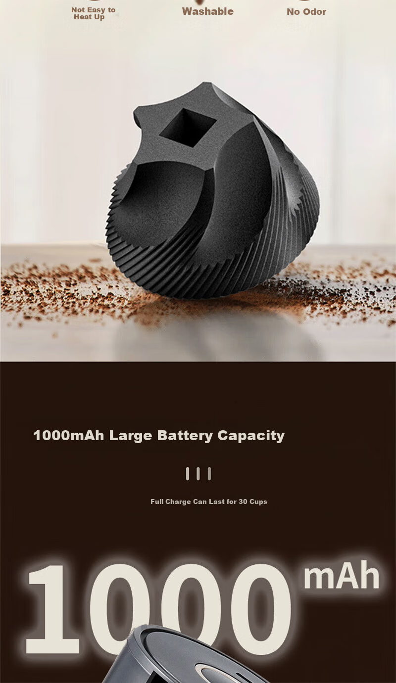TEOTM Hand-Crank Coffee Grinder, Coffee Bean Grinding Machine, Manual Coffee Grinder for Home Use, Portable Coffee Mill 5