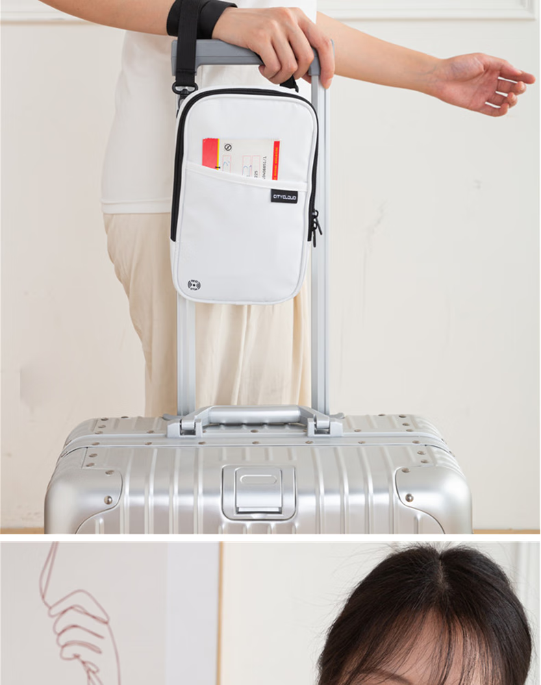 Bona Cloud Crossbody Travel Passport Bag Anti-Theft RFID Boarding Pass Document Organizer Neck Hanging Card Holder Large Capacity Phone Bag 17
