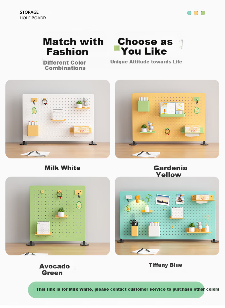 Baizi Pegboard Desktop Bookshelf, Study Desk, Computer Office Desk, Storage Organizer Rack, 11-Piece Set 12