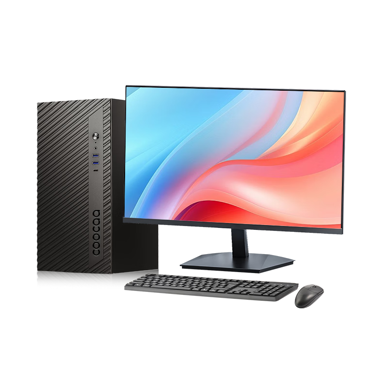 Coocaa Computer Office Commercial Host Stable Multi-Task Desktop Computer (Intel G4560 8GB 256GB SSD WIFI Nationwide Warranty) 23.8-Inch Complete System