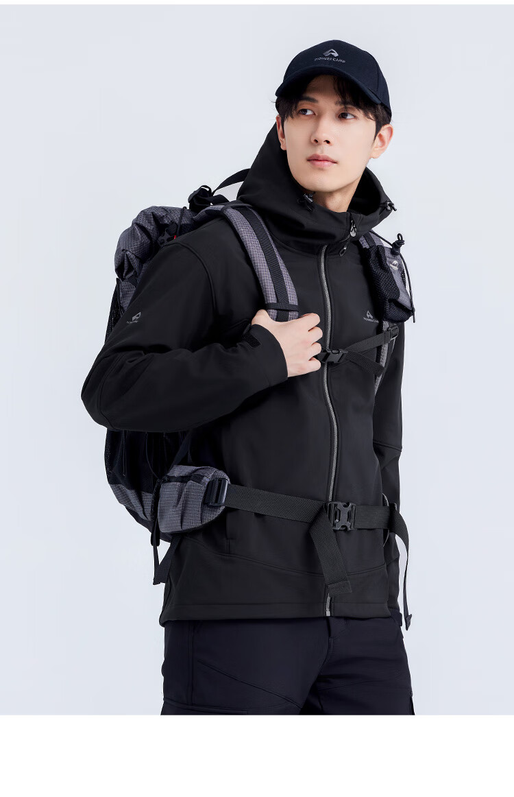 Pioneer Camp Seal Softshell Jacket Men Outdoor Travel Hiking Spring Autumn Windproof Waterproof Hooded Warm Sports Coat 19
