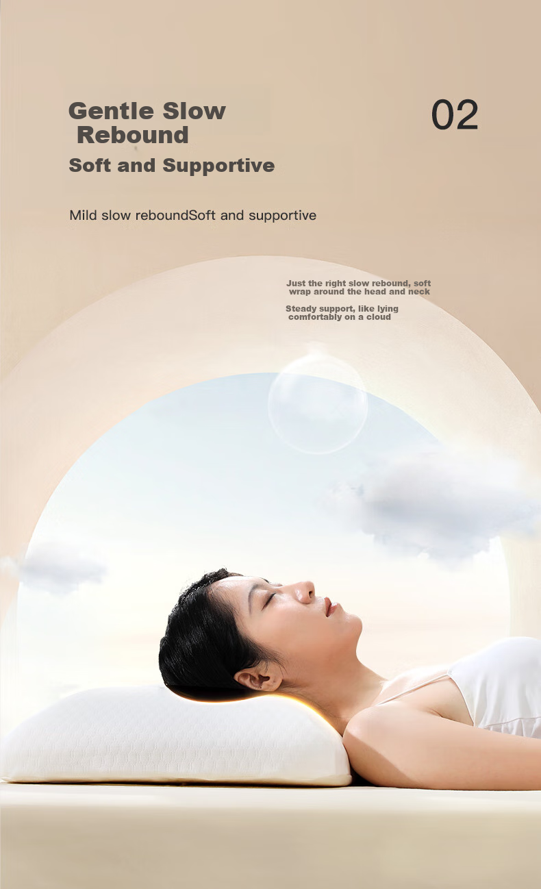 FUANNA Memory Foam Pillow for Adults, Cervical Pillow Core with Slow Rebound, Deep Sleep High Pillow, Single Piece 60*40cm 3