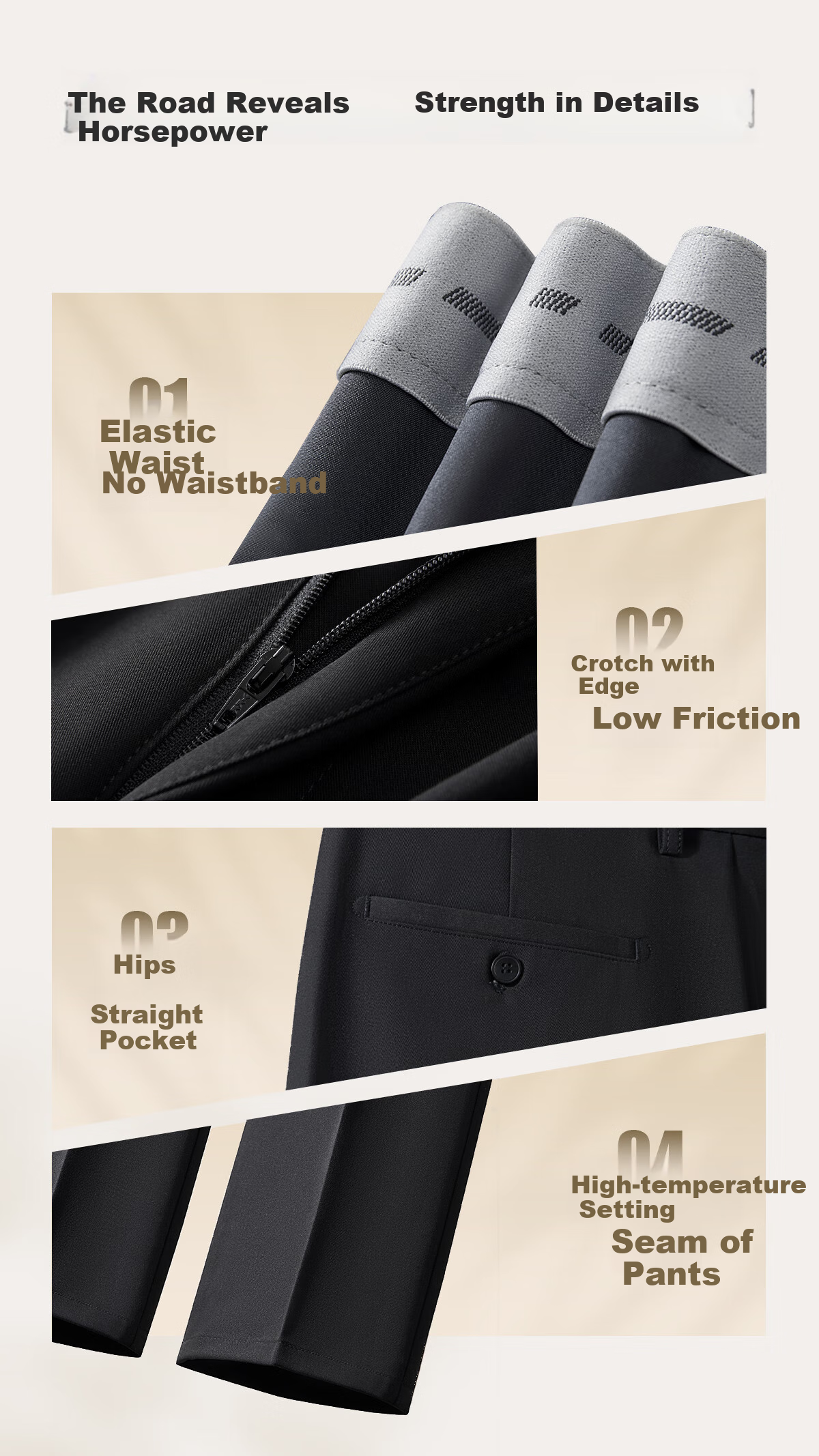Hodo Wrinkle-Free Dress Pants for Men, Business Formal Wear, Draping Straight-Leg Professional Suit Trousers 9