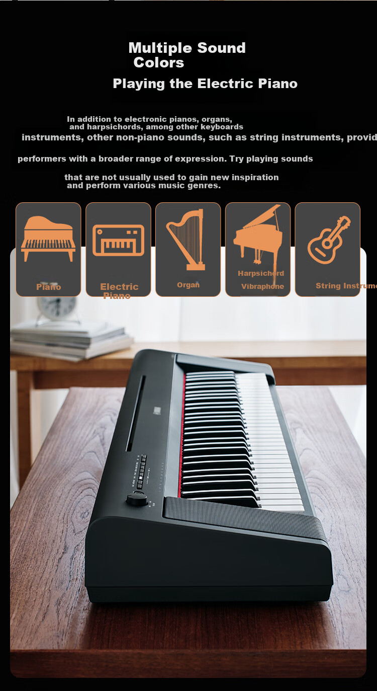 YAMAHA Digital Piano, 76 Weighted Keys, Home Use for Beginners And Children's Teaching, NP35WH White + Wooden Stand + Complete Accessories 8