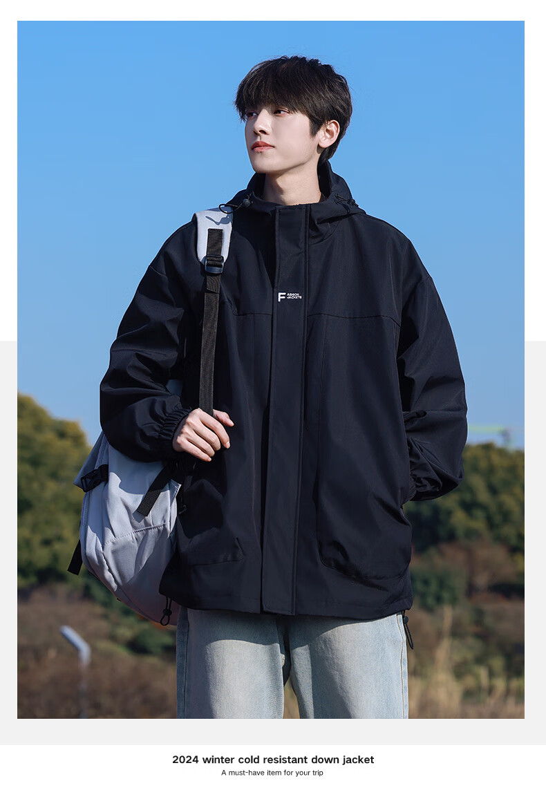 MMOPTOP Black Knight Jacket for Men, Spring And Autumn Style, Outdoor Windproof And Waterproof Mountaineering Jacket, Army Green XL 17