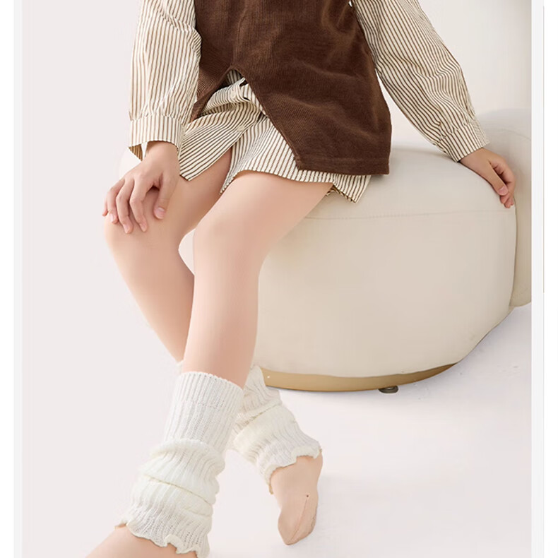 Langsha Kids Autumn Winter Fleece-Lined Thickened Skin-Colored Tights Outdoor Wear Sheer Pantyhose Girls Nude Leggings 25
