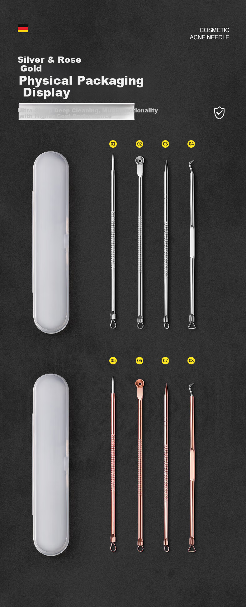 Haifeinuo Acne Needle Set with Tweezers for Blackhead Removal, Pimple Extraction Tool Kit, 5-Piece Set for Removing Dark Spots 9