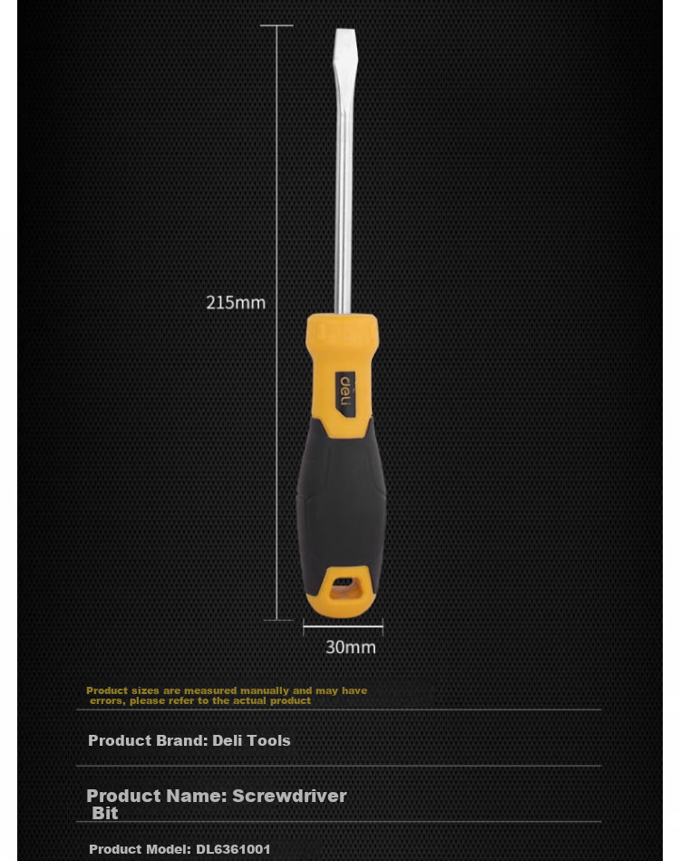 DELIGONGJU Deli Straight Screwdriver 6X100mm DL6361001 2