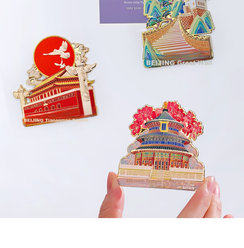 Xiaodiaojiang Chinese-Style Forbidden City Museum Cultural And Creative Refrigerator Magnet Sticker, Suzhou Hangzhou Tourist City Landmark Souvenir, National Day Gift for Classmates Teachers, Beijing Great Wall Gift 5