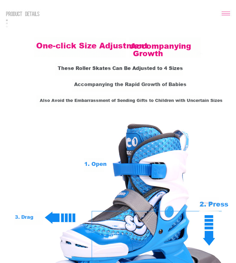 Migao Roller Skates Set for Children, Boys' Complete Inline Skates Set with Adjustable Straight Wheels SC0 Upgraded Version, Blue M 12