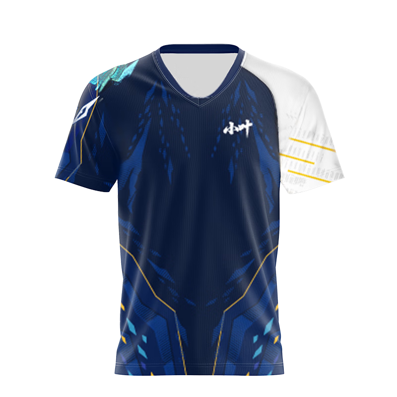 Xieyu Badminton Shirt Small Leaf Style Quick-Dry Unisex Sports Tennis Top Tech Blue S