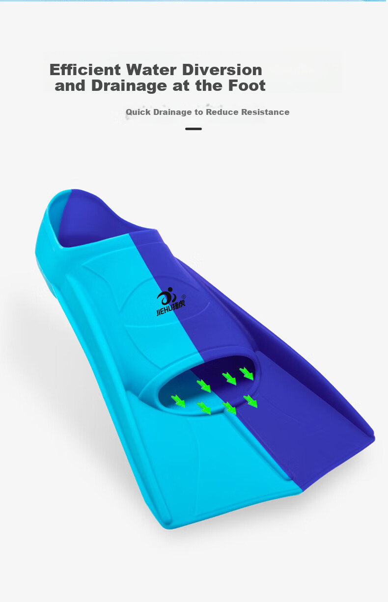 Jiehu Swimming Fins for Adults And Children, Professional Swimming Diving Speed Boost Comfortable Durable Soft Rubber Flippers Training Equipment 5