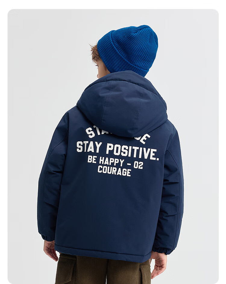 Balabala Boys' Cotton Padded Jacket Kids' Coat 2025 Autumn Winter Fleece Lined Thermal Warm Clothing Trend 208425106101 5