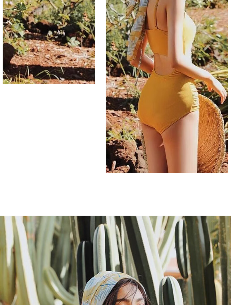 Modaier Spaghetti Strap One-Piece Swimsuit for Women, Sexy And Elegant, Tummy Control, Slimming, with Outer Jacket, Sun Protection, Beach Vacation Triangle Swimwear 14