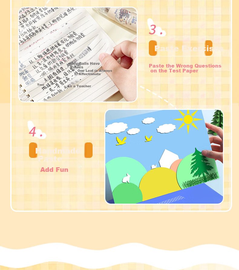 CHANGLi Push-Button Dot Glue Correction Tape Double-Sided Transparent High-Adhesive Student Error Correction Tape Journal Sticker Dot Glue Pen Children's Handcraft Dotted Double-Sided Adhesive Glue Large Capacity 11