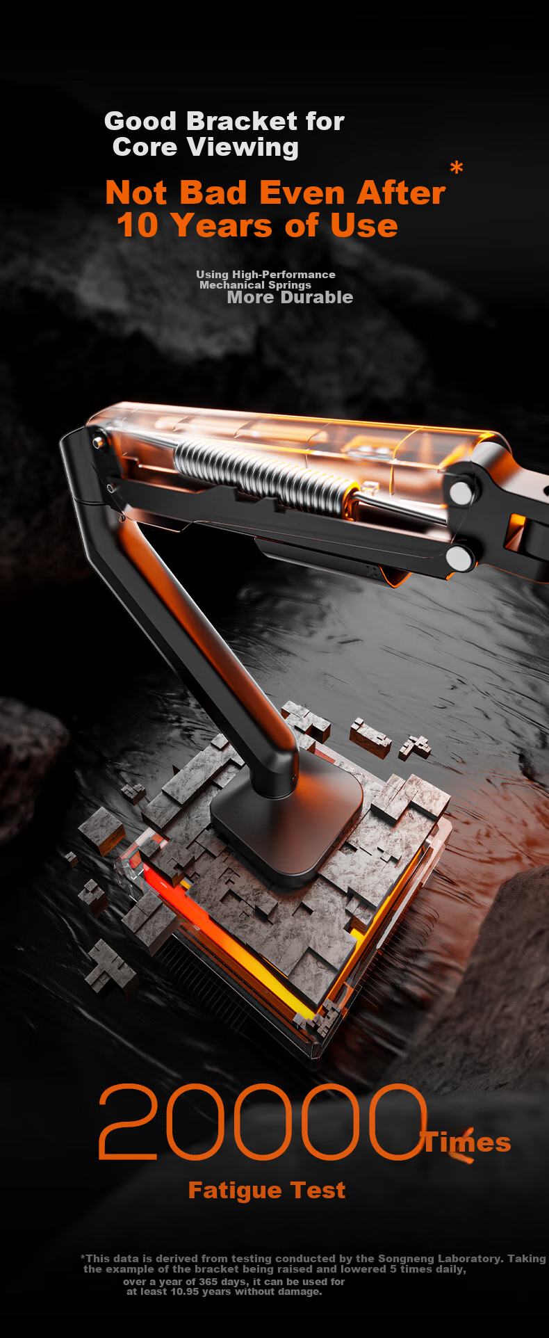 Songneng Monitor Stand, Computer Stand, Display Stand, Mechanical Arm, Monitor Riser, Monitor Arm Support, Weight Capacity 12KG, T690-1B 10