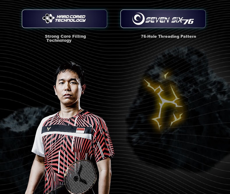 VICTOR Badminton Racket, Black And Gold Falcon, High-End Professional Offensive Type, Ultra-Light Carbon Fiber, TK-FC Dark 4U Unstrung Racket 6