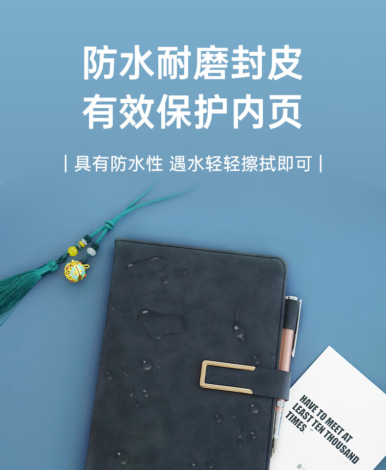 HERO A5 Business Notebook Thickened Hard Cover Soft Leather Simple High-End Gift Meeting Portable Office Stationery Lined Tearable Diary Journal Binder 9