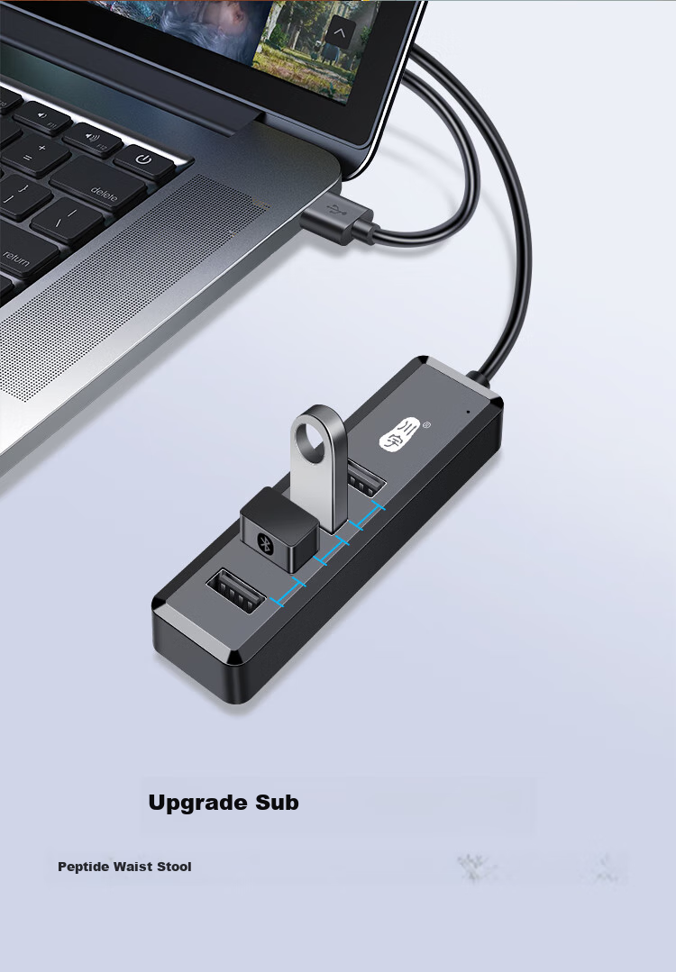 Chuanyu USB2.0 Four-In Hub, 4-Port Expansion Dock, Multi-Port Adapter for Laptops And Desktop Computers, Keyboard And Mouse Extension Cable, 120CM 8