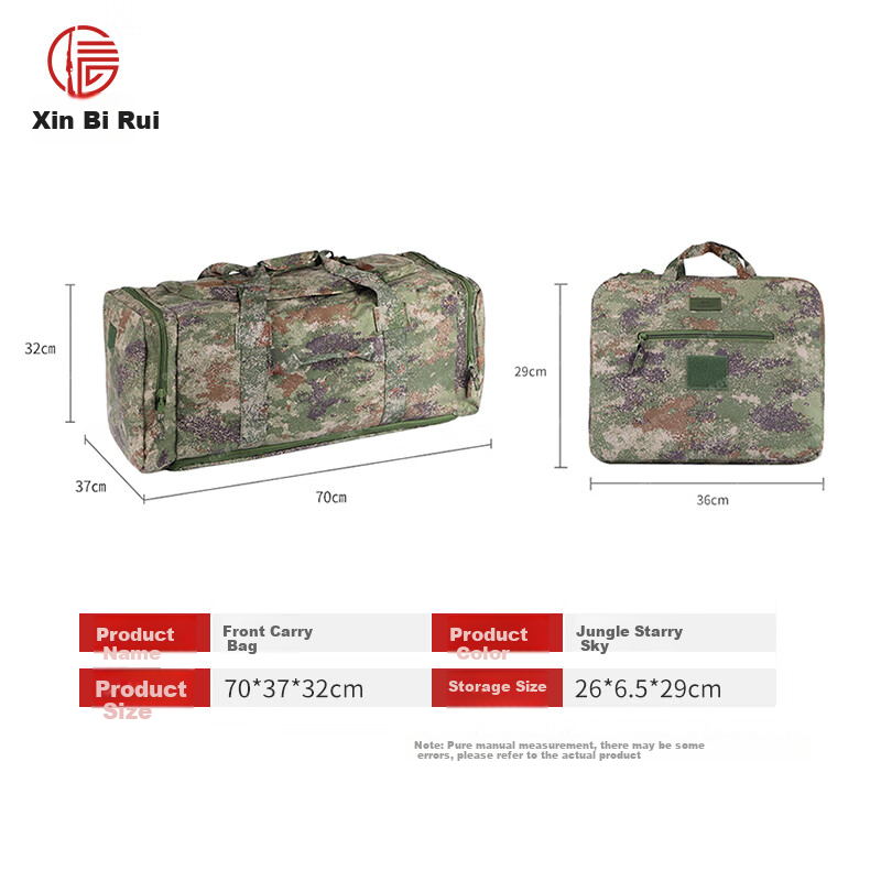 Xinbirui New Camouflage Front Carry Bag, Portable Foldable Scratch-Resistant Wear-Resistant Expandable Large Capacity Bedding Bag Jungle Starry Sky