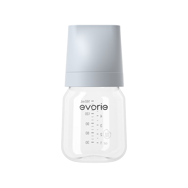 Evorie Exquisite Series Glass Baby Bottle Wide Neck Newborn Bottle 160ml Moonlight Blue (0-3 Months+)