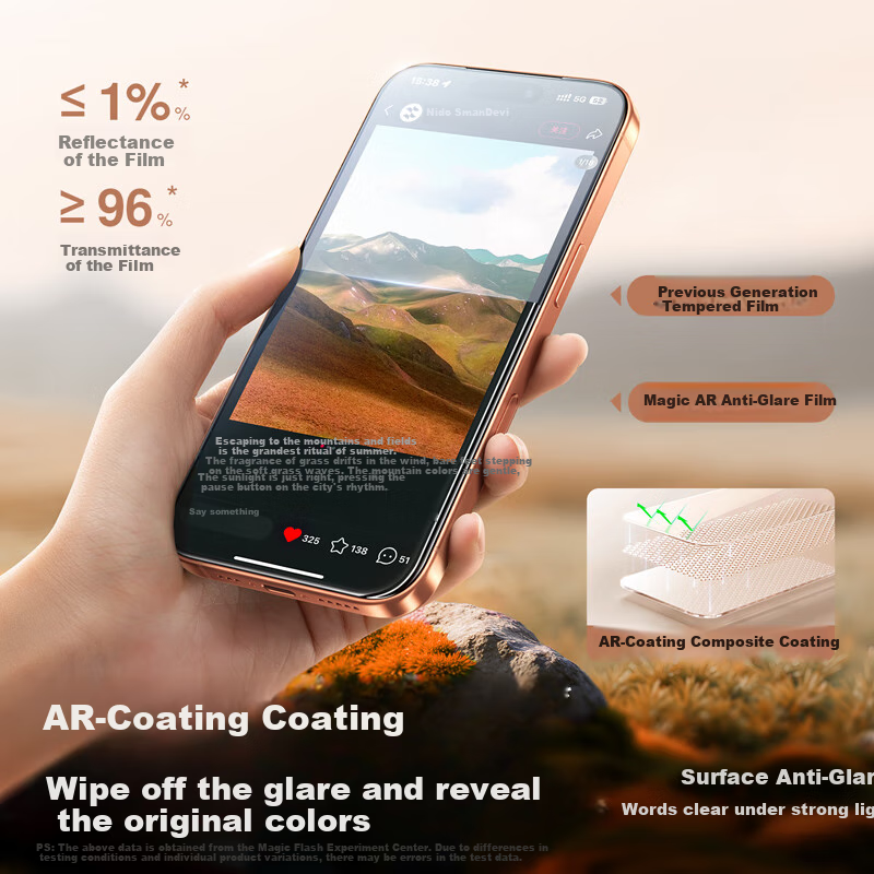 Защитное стекло Shanmo для Apple iPhone 17 Pro Max, 3D горячее изгибание, AR антибликовое, магнитное напыление, пыленепроницаемая пленка высокой четкости