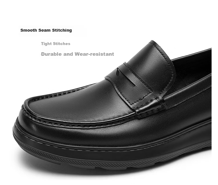 Goldlion Men's Shoes, Business Leather Shoes for Men, Lightweight Comfortable Wear-Resistant Loafers G521510417AAB Black Size 44 9