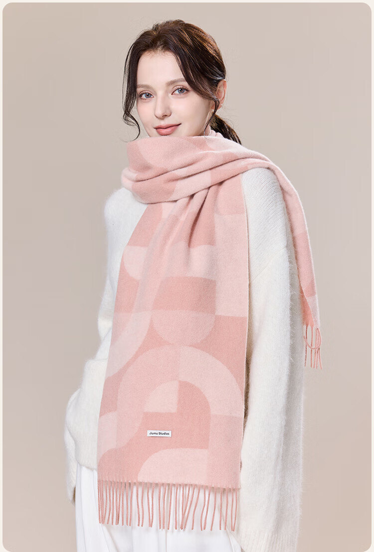 JIUMU Pure Wool Scarf for Women Autumn Winter Warm Shawl Gift Box New Year Birthday Gift for Girls 3