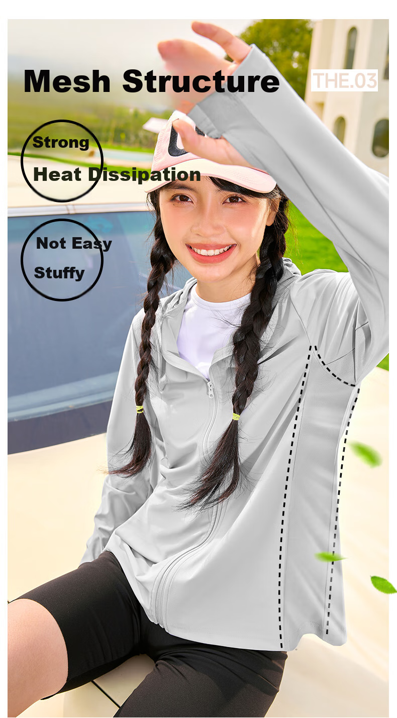 Warrior Women's Summer Sunscreen Jacket Ice Silk 2026 New UV Protection Coat Plus Size Thin Breathable Outerwear 6