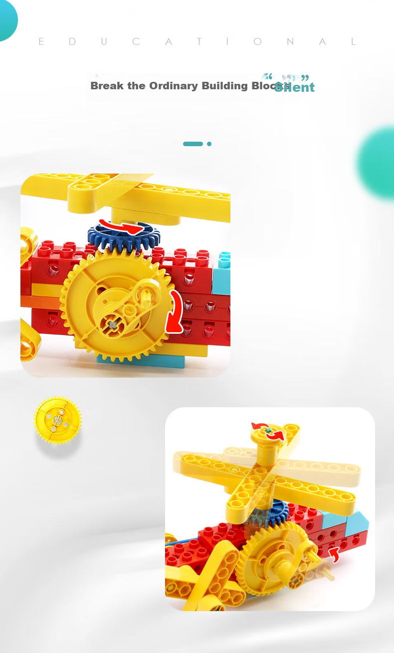 FEELO Children's Gear Building Block Toy, Birthday Gift for Boys And Girls, Linkage Series Stage 2 with 138 Pieces, 2212 4