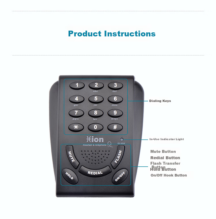 HION VF600 Headset Telephone, Business Call Center Headset, Customer Service Call Center Phone, Office Fixed-Line Telephone, Landline (Without Recording Function) 9