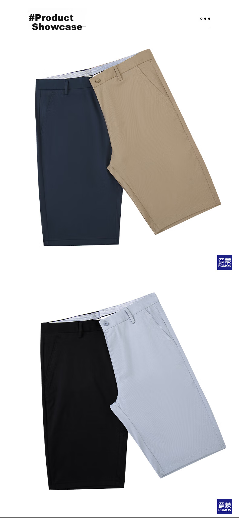 ROMON Men's Shorts, Summer Trendy Soft Simple Quick-Dry Breathable Business Casual Five-Point Pants, VV3 Black, Size 32 3