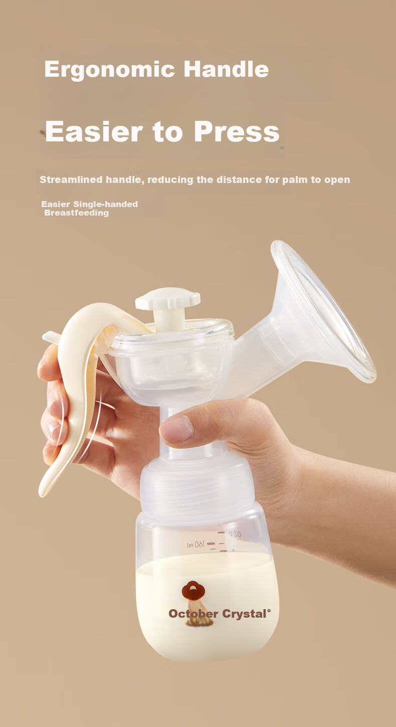 Shiyuejiejing Manual Breast Pump, Postpartum Portable Hand-Operated Breast Pump, Milk Collector 8