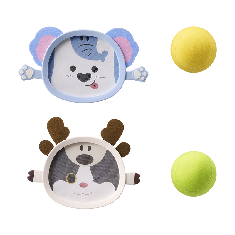 Babycare & BCT Animal Sticky Catch Ball Children's Toy Fun Parent-Child Interactive Suction Cup Sports Gift for Boys and Girls - 2 Pieces