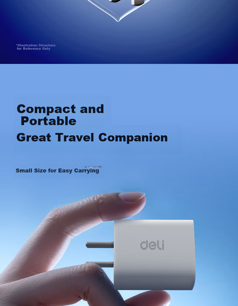 Deli Charger Set: PD20W GaN Fast Charging Adapter + 1.2m Type-C to Lightning Data Cable for Apple IPhone 8-14 Series Phones And IPad, Earphones 9