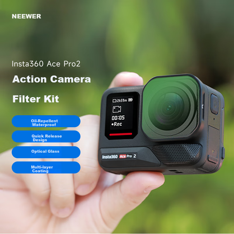 Фильтр NEEWER для Insta360 Ace Pro 2, поляризационный, УФ-защита, защита от световых помех, водостойкий аксессуар для экшн-камеры